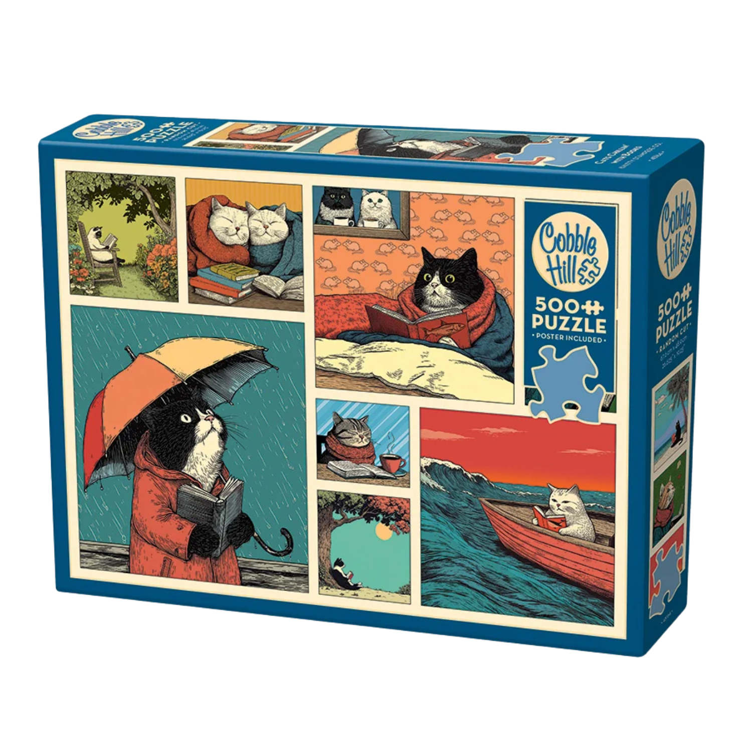 Cats Chillin' with Books : Pussel 500 bitar