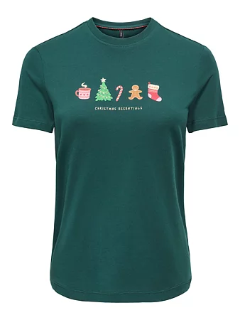 Only - Xmas T-shirt Grön