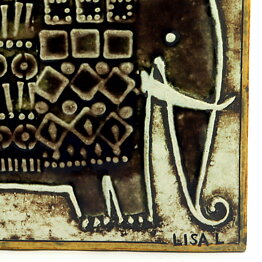 Lisa Larson (Unik 1961) Exceptional Elephant Wall Plaque 23 cm <Studio Production> (1)