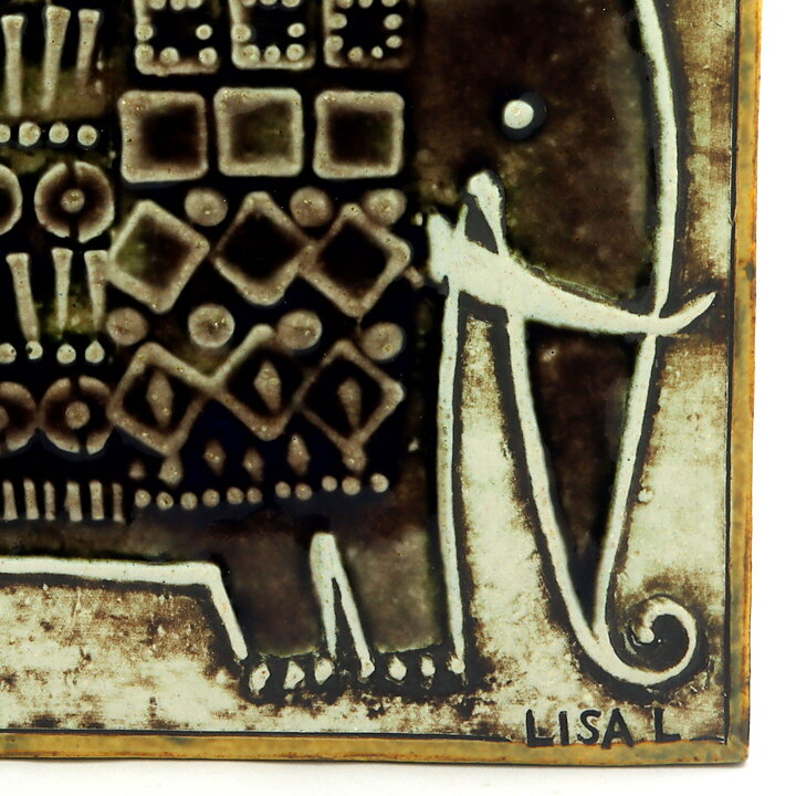 Lisa Larson (Unik 1961) Exceptional Elephant Wall Plaque 23 cm <Studio Production> (1)