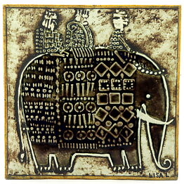Lisa Larson (Unik 1961) Exceptional Elephant Wall Plaque 23 cm <Studio Production> (1)