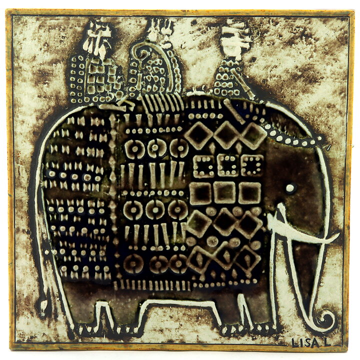 Lisa Larson (Unik 1961) Exceptional Elephant Wall Plaque 23 cm <Studio Production> (1)