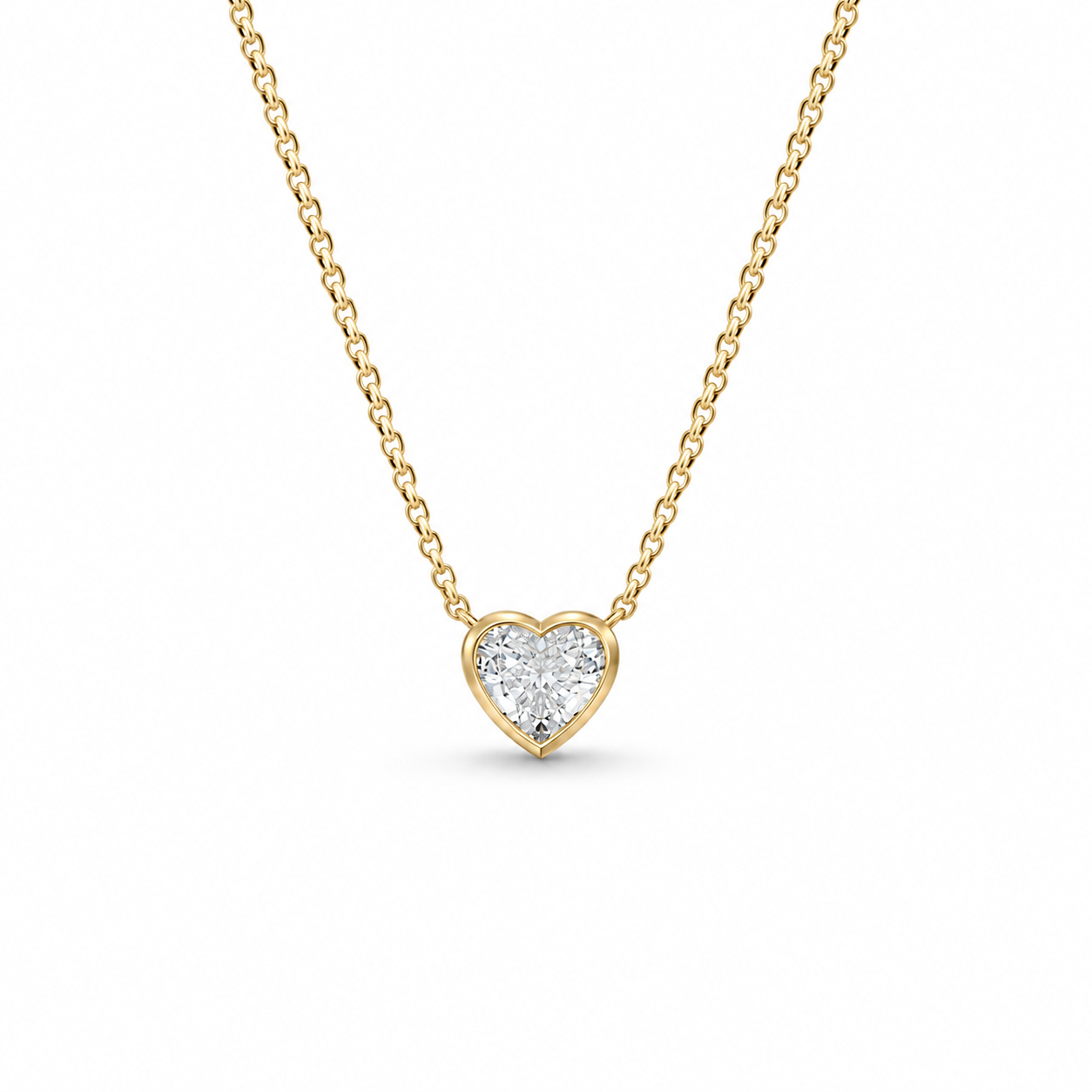 Solitaire heart diamond necklace - 2
