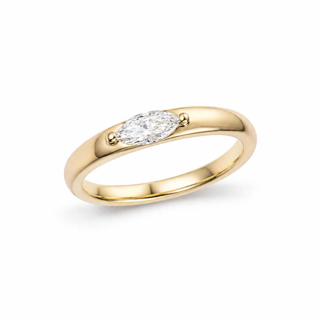 Marquise solitaire diamond ring