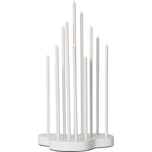 Adventsljusstake Buzz 43 cm vit ljusstake