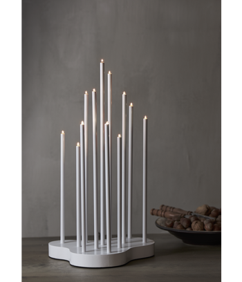 Adventsljusstake Buzz 43 cm vit ljusstake