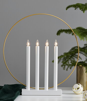 Adventsljusstake Glory vit 45 cm