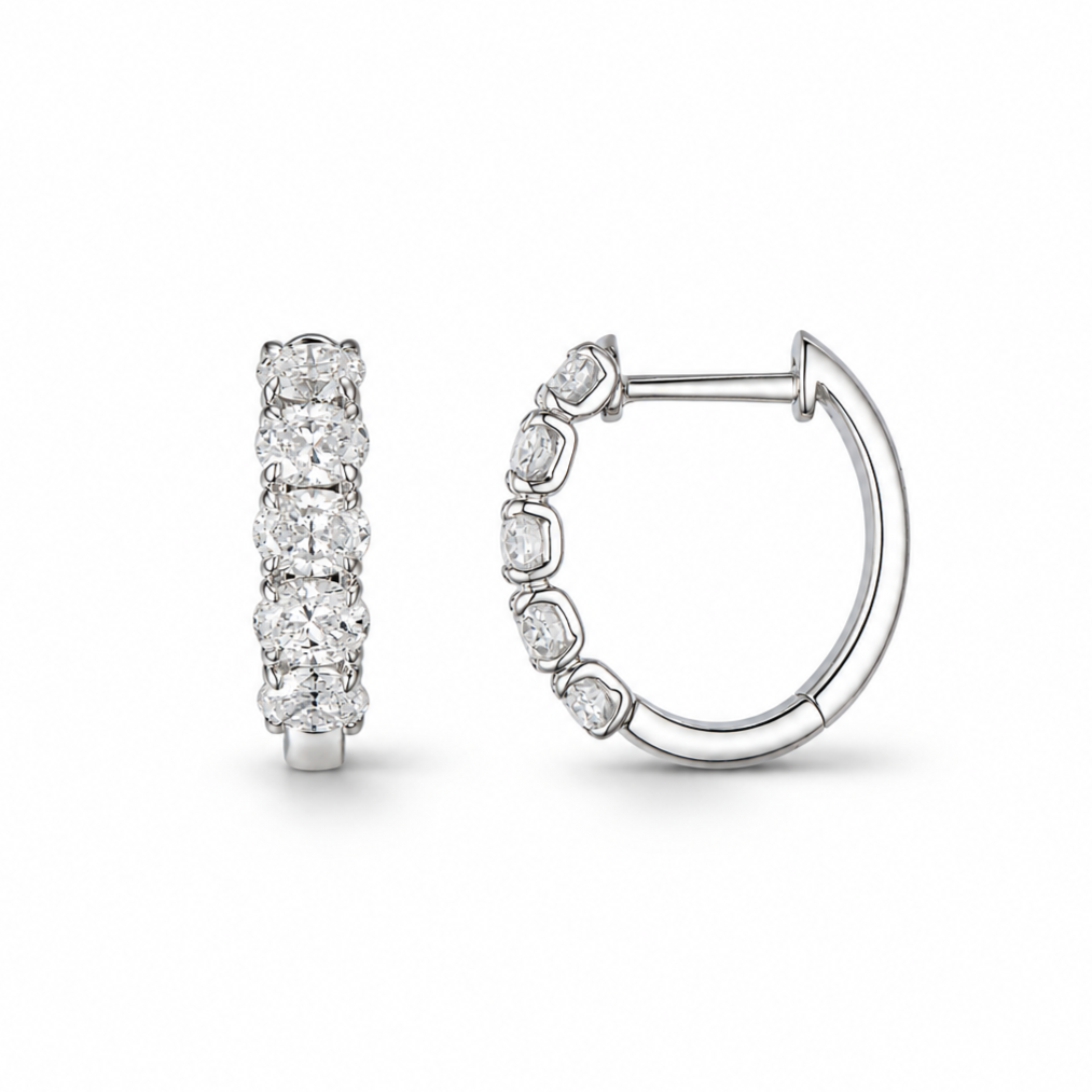 Oval cut diamond earrings - 2