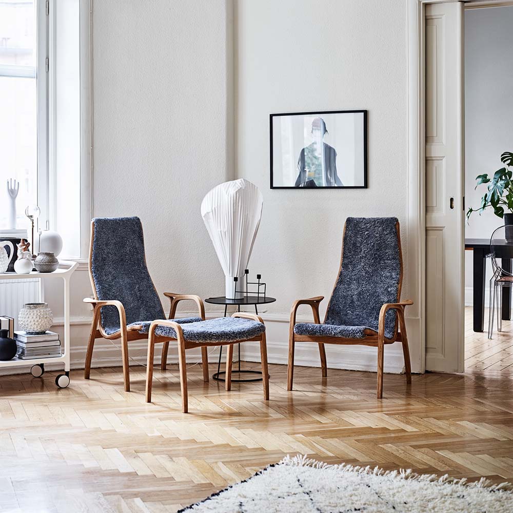 Lamino fåtölj + pall (Oljad Ek/Fårskinn flera färger) - Swedese - 5