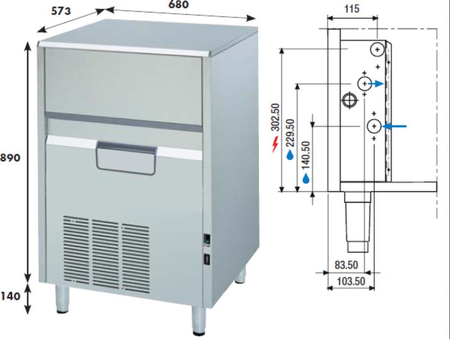 Iskubmaskin KL 72 W eller A, 70 kg/24h - 3