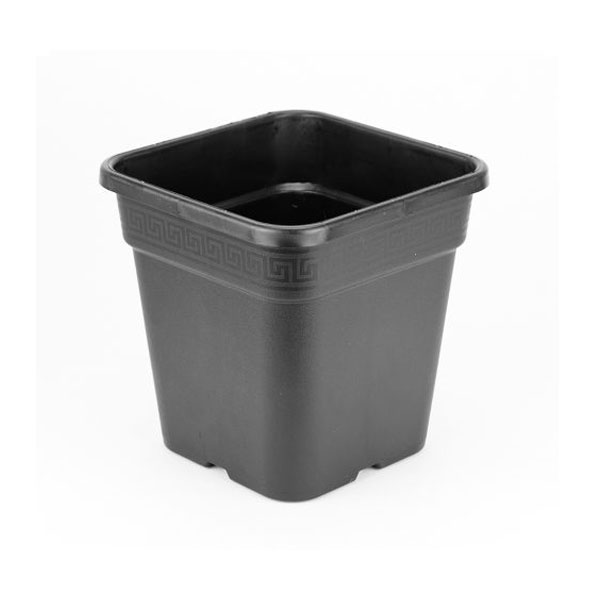 Fyrkantig plastkruka svart 11 liter (25 cm)