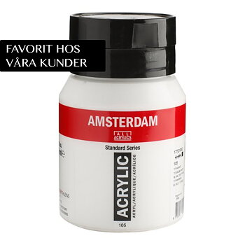 Amsterdam acrylic paint 500ml - titanium white #105