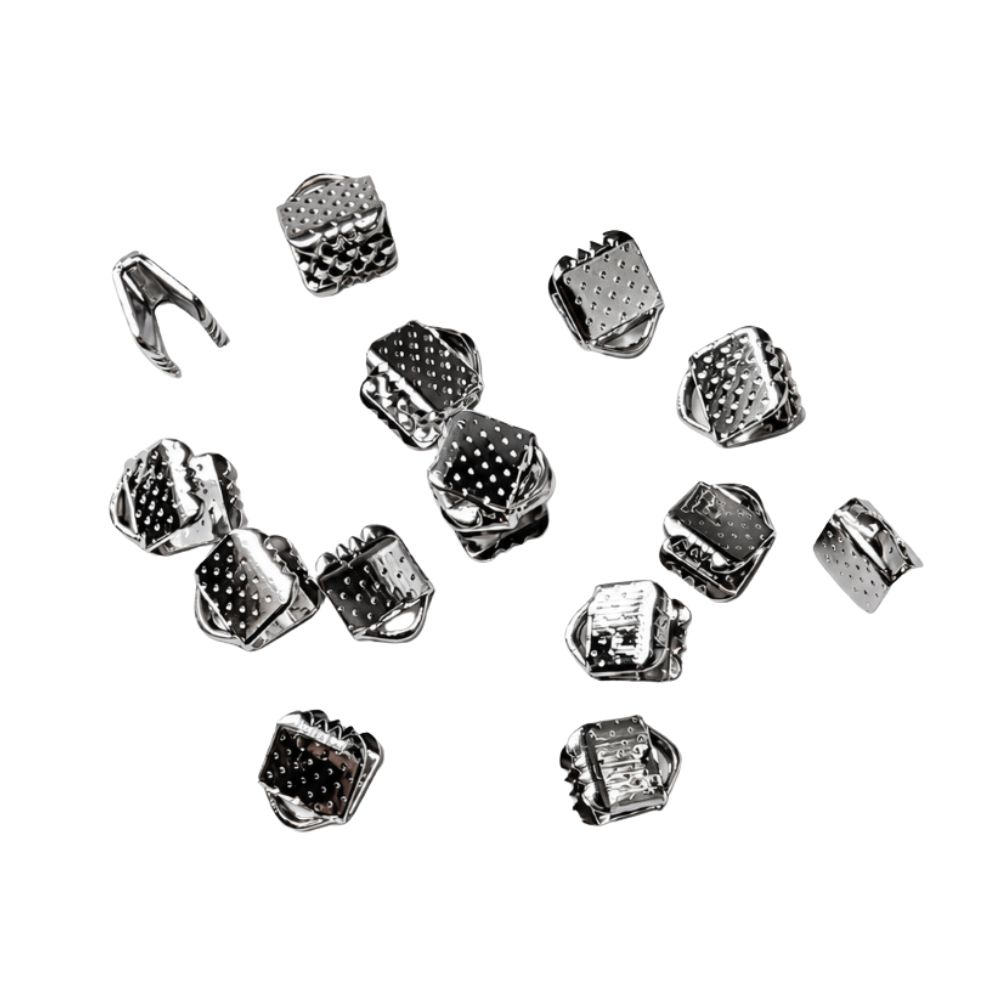 Klämfästen för platta band 8 mm silverfärg 20 st - 2