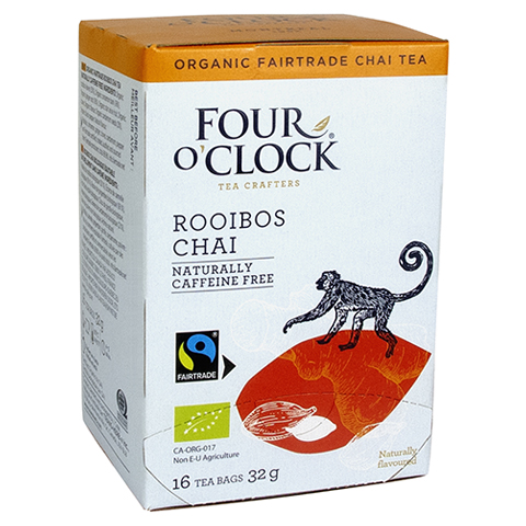 Rooibos Chai  16 påsar , Eko & Fairtrade Four O'Clock