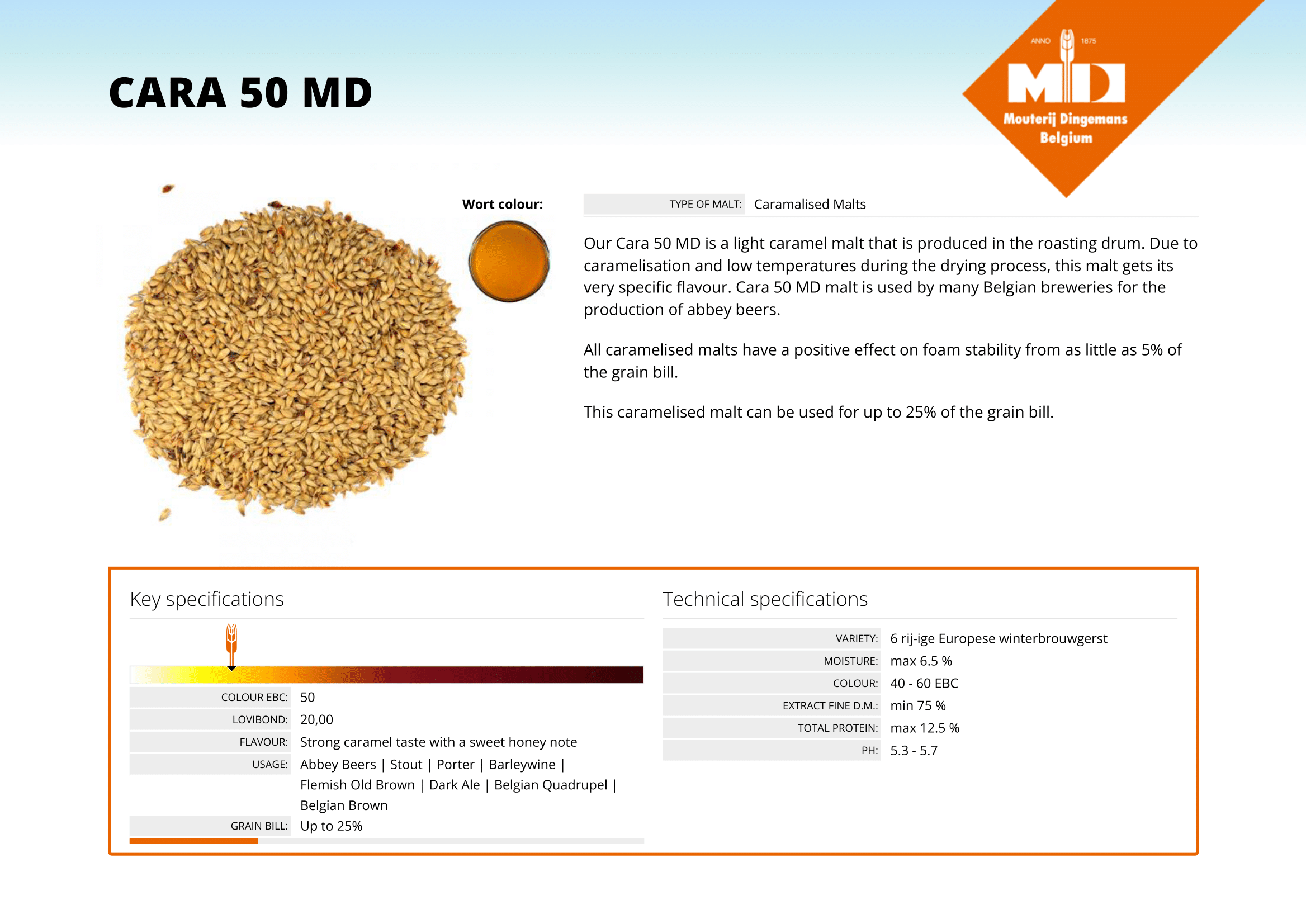Caravienne Dingemans, hel malt, 25 kg - 2