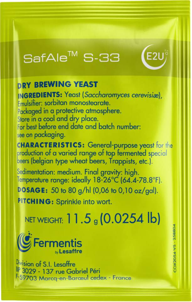 Fermentis SafAle S-33, 11.5 g