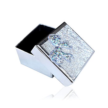 Smyckesask Silver Glitter - Silver Rosett  50x55x26