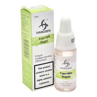 Hangsen E juice med stark mintsmak. Finns i upp till 18mg nikotinstyrka