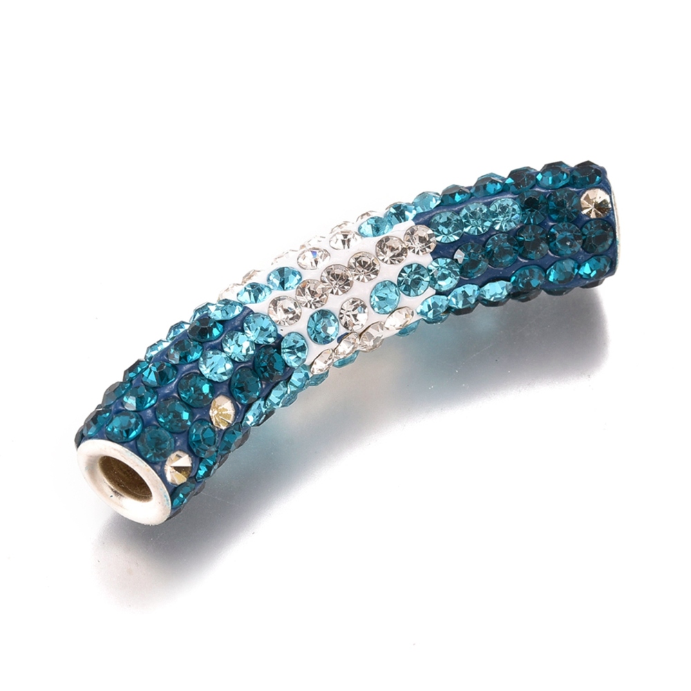 Rhinestone tube teal mix - 2