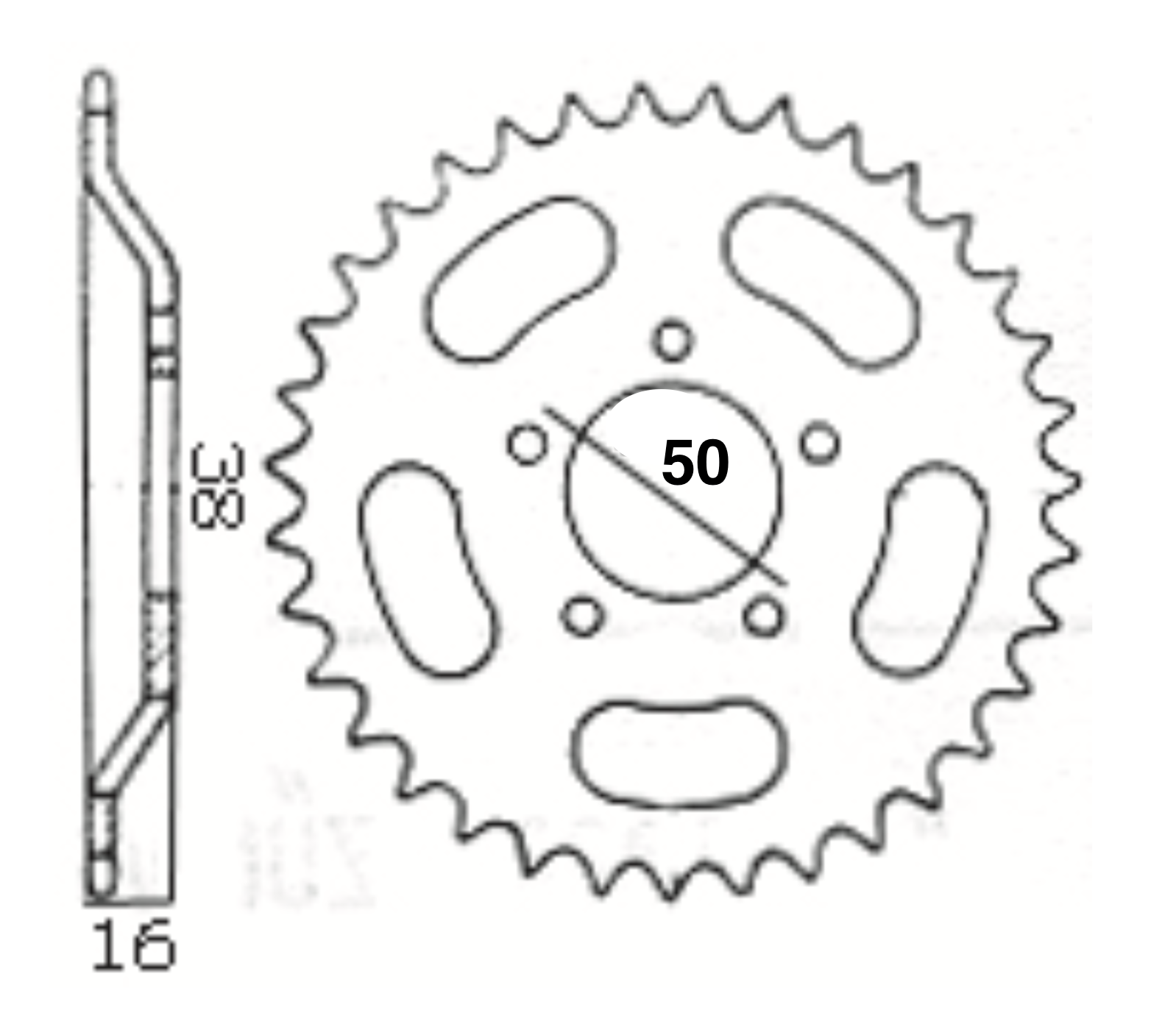 Ritzel 34 Zähne, für MCBs eigene Vollnaben und Union 100 mm. - 3