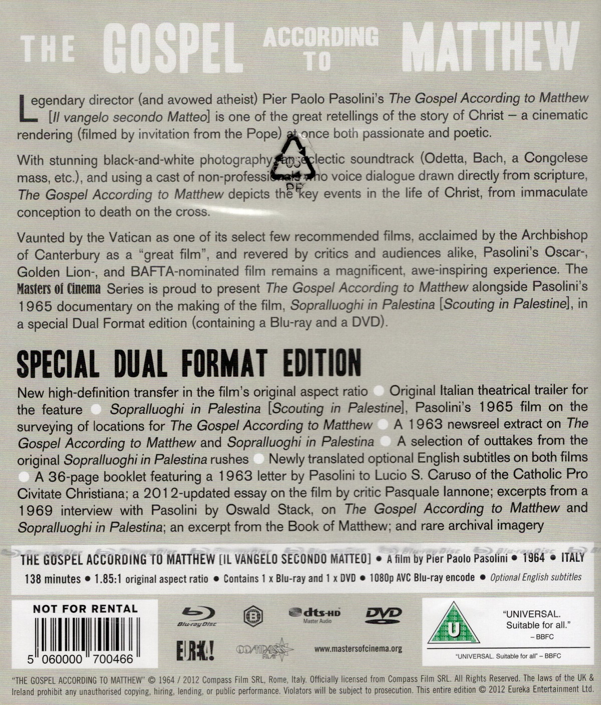 Gospel According to Matthew (ej svensk text) (Blu-ray + DVD) - 2