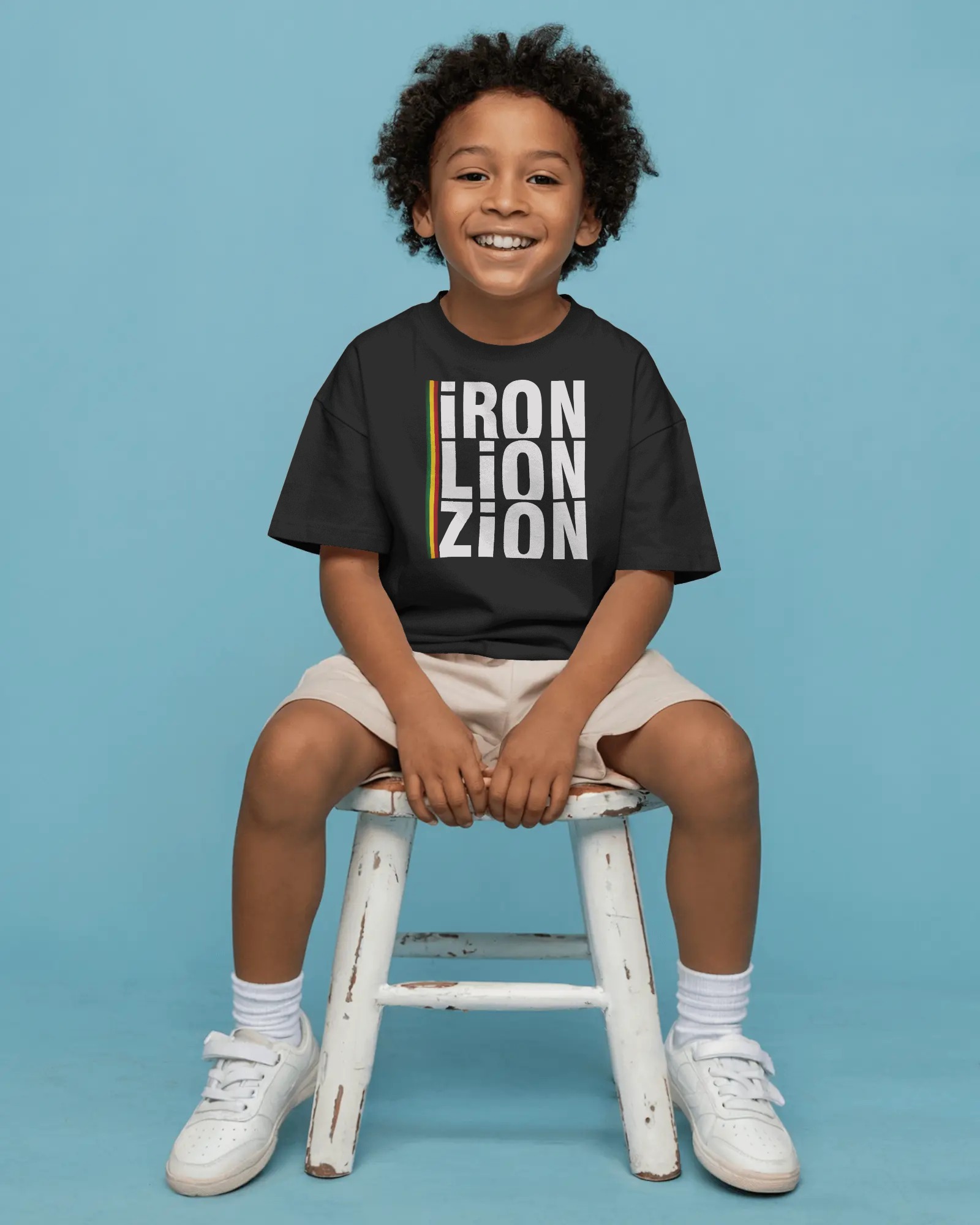 Iron Lion Zion Kids T-shirt Black