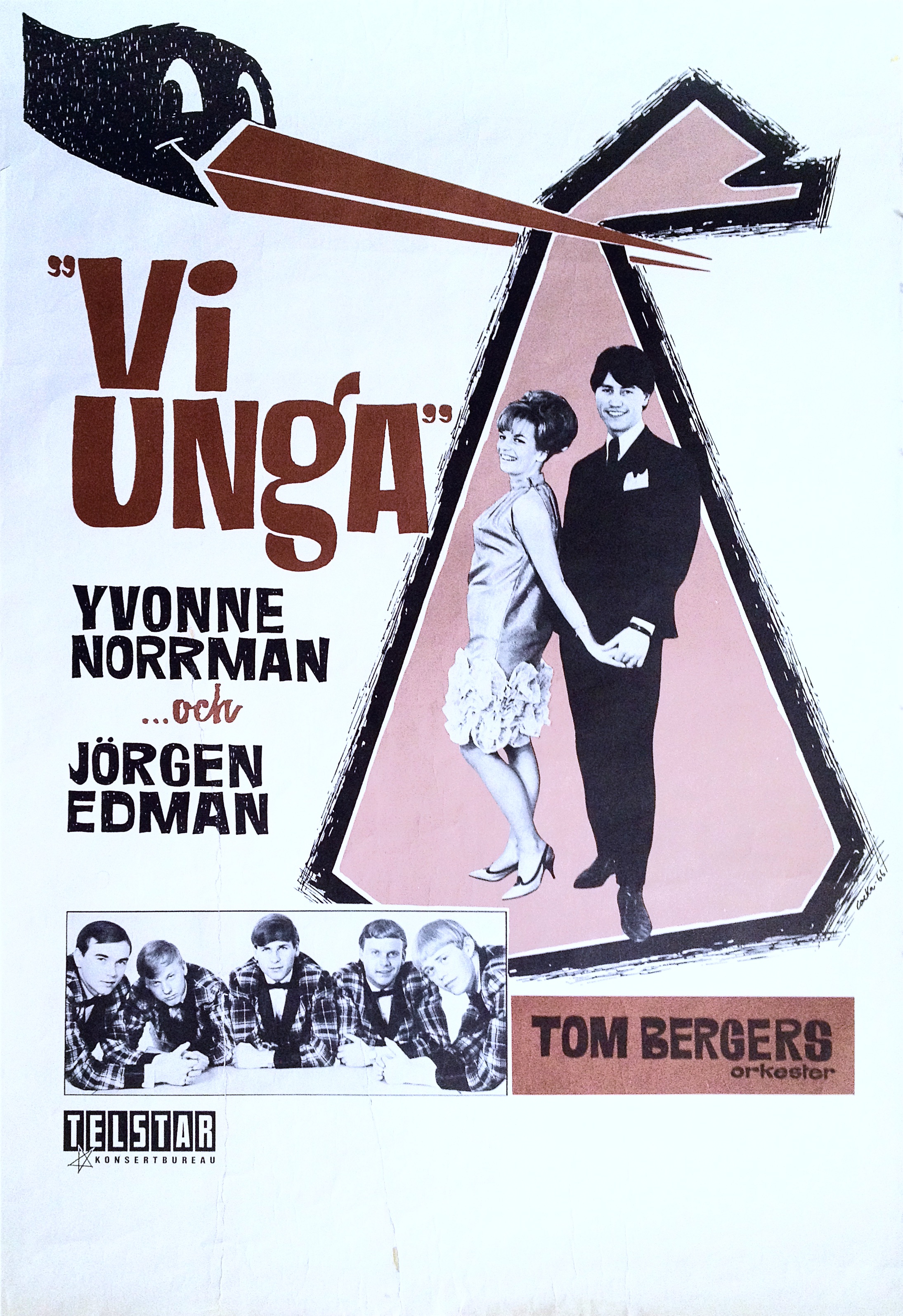 YVONNE NORRMAN & JÖRGEN EDMAN - "Vi unga" (1963-64) - Turneaffisch