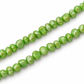 Sötvattenspärlor lime nuggets 5–6 mm