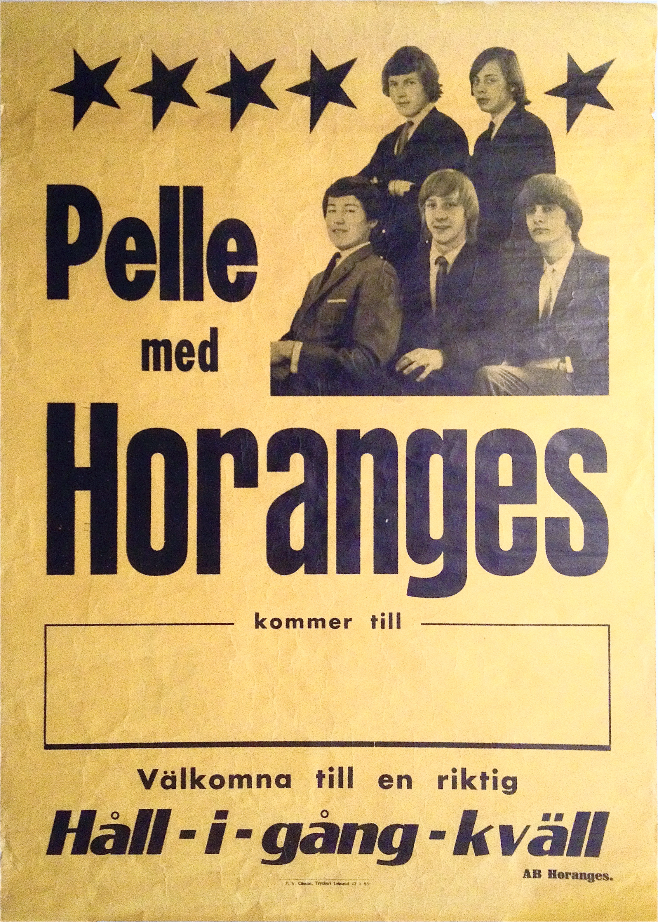 PELLE with HORANGES (1965) - Tour poster