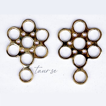 Hackamore shanks - Flower  Medium, gold