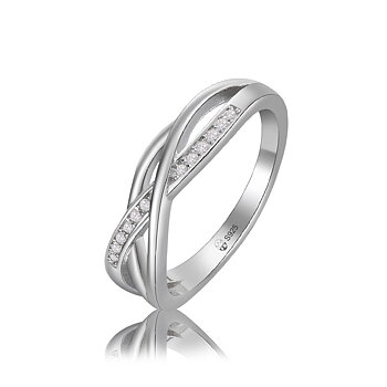 Sølvring Amazon - 925s Design 12 stk. AAA Klasse CZ Diamant i Skandinavisk design