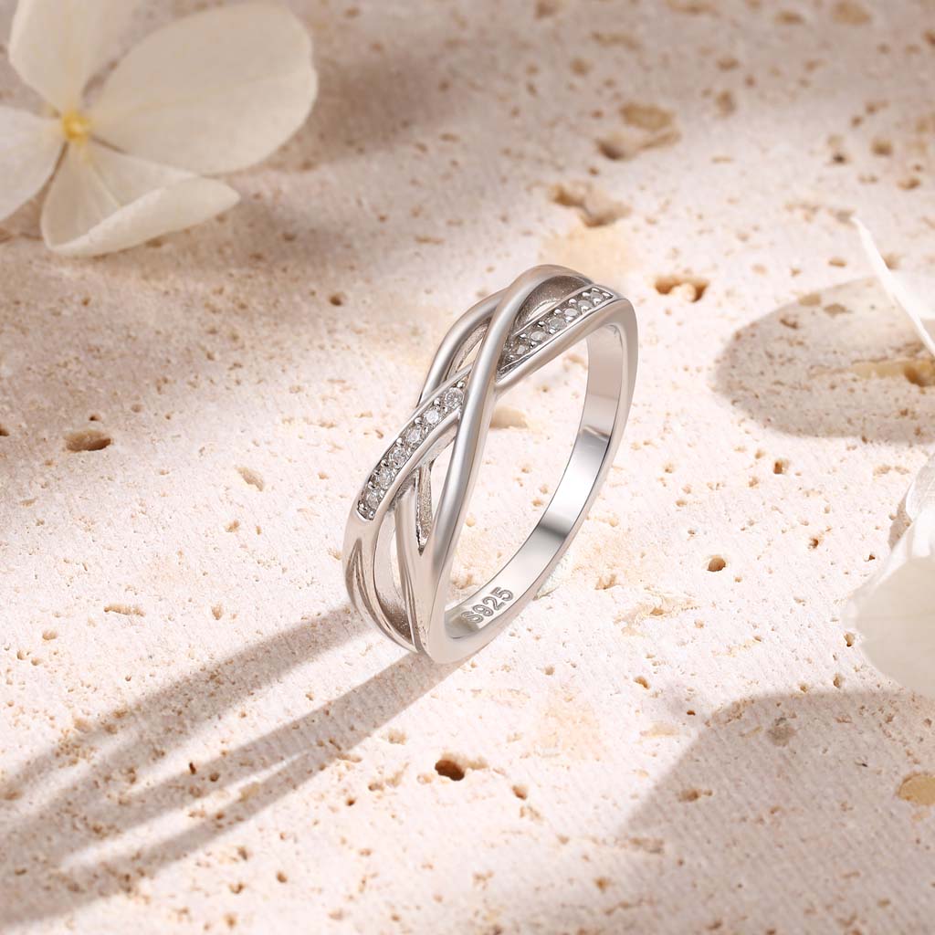 Sølvring Amazon - 925s Luxury ring CZ Diamant i Skandinavisk design display