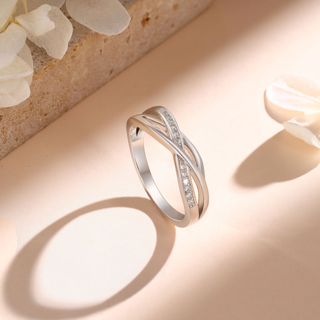 Sølvring Amazon - 925s Luxury ring CZ Diamant i Skandinavisk design display Fint och Billigt