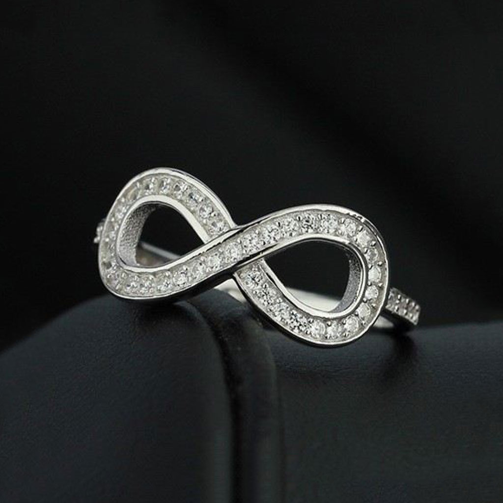 Silverring Infinity Star - 925s Evighets Design AAA CZ Diamanter - 4
