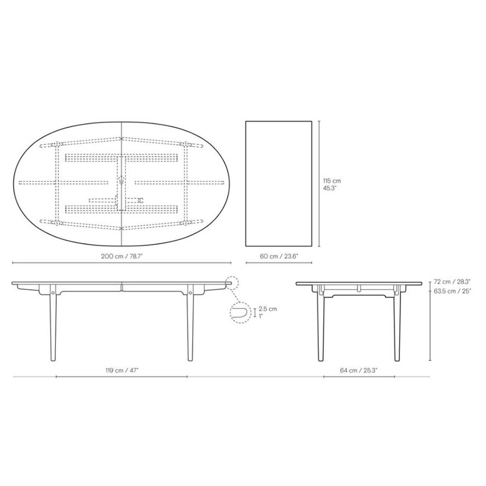 CH338 Dining table 200x115 cm - Carl Hansen & Søn - 11