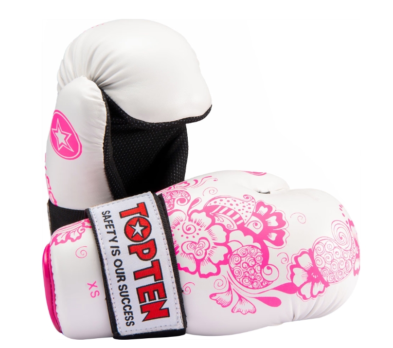 Topten Open Hand Pointfight Flowers, Vit/Rosa