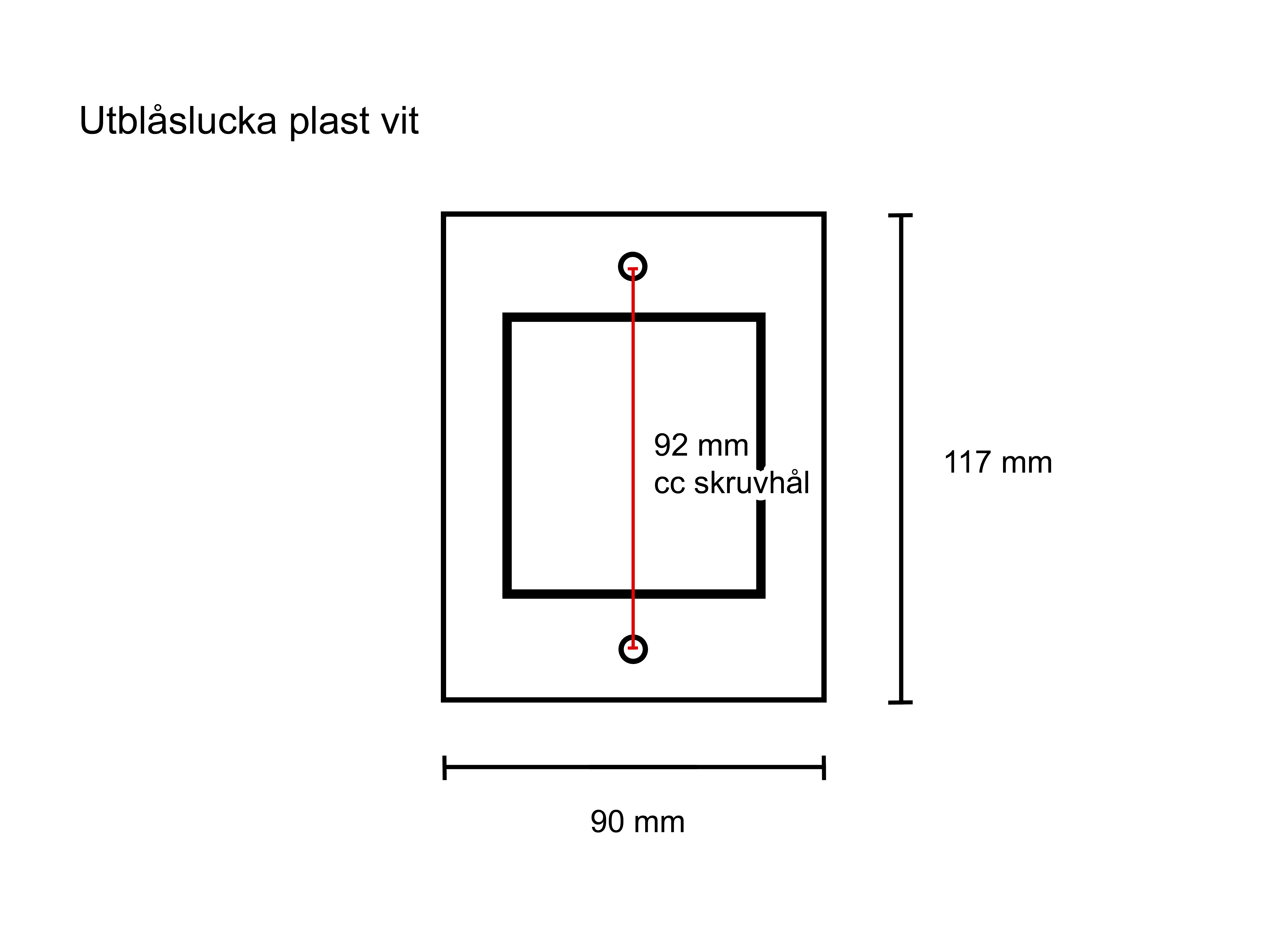 Utblåslucka, plast vit - 3