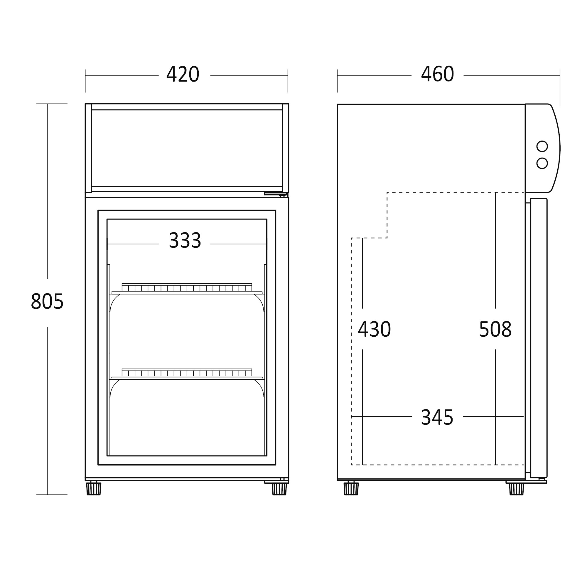 Displaykyl SC 51 BE bänkmodell, 59 liter - 5