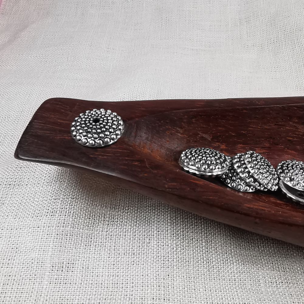 Knottriga antiksilverfärgade pärlkåpor 15 mm, 10 st