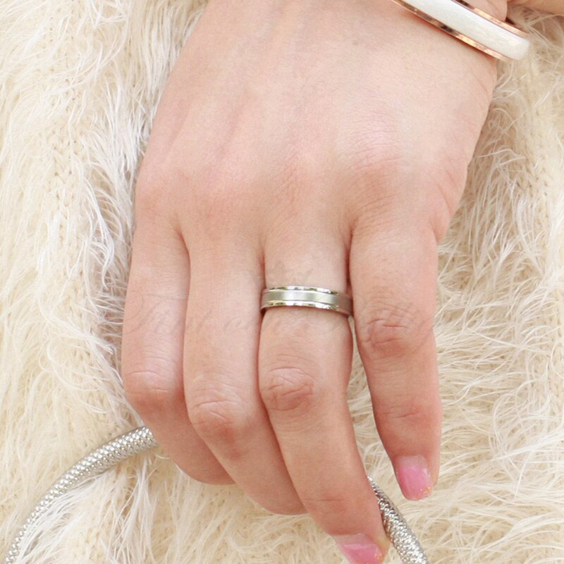 Ring Lineært design - Mat og Højpolered Design 4mm 6mm - 3