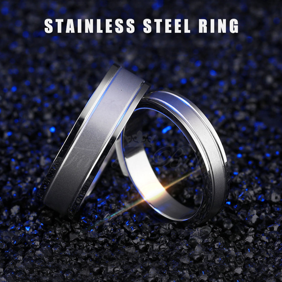Ring Lineært design - Mat og Højpolered Design 4mm 6mm - 4