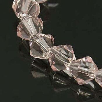 Glaspärlor bicone rosa 4mm ca 80st
