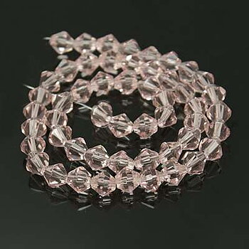 Glaspärlor bicone rosa 4mm ca 80st