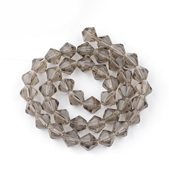Glaspärlor bicone rökfärgad 4mm ca 80st