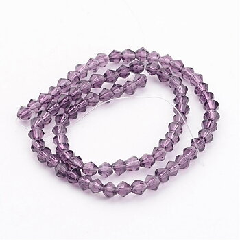 Glaspärlor bicone lila 4mm ca 80st