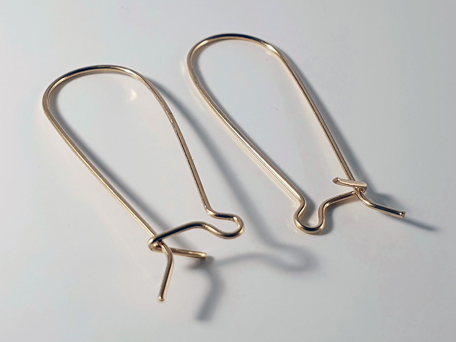 Ear hook ca. 31mm with locking part, Goldfilled 1/20 of 14K pair, price/pair, 925-silver