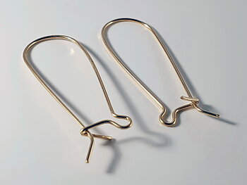 Ear hook ca. 31mm with locking part, Goldfilled 1/20 of 14K pair, price/pair, 925-silver