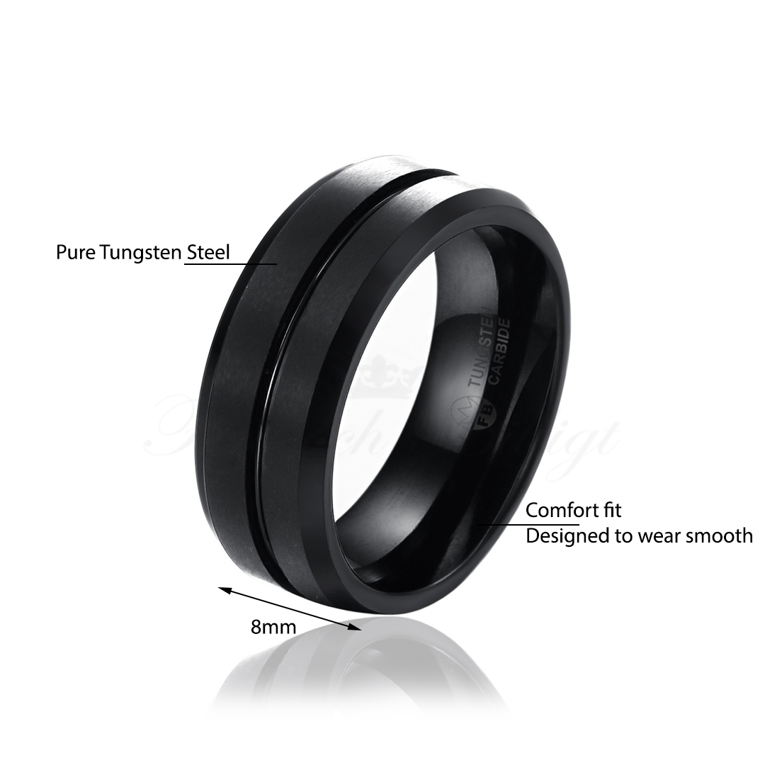 Ring Nightpath - Tungstensring Läcker Mattsvart Finish 8mm - 4