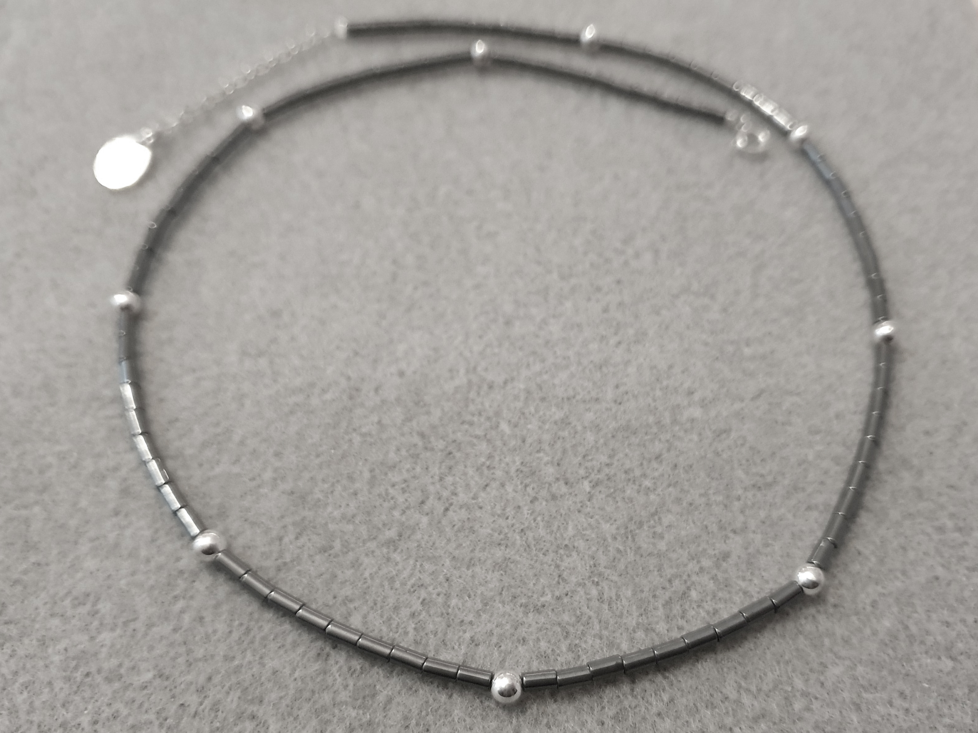 JOD Planets: necklace. Hematite and sterling silver