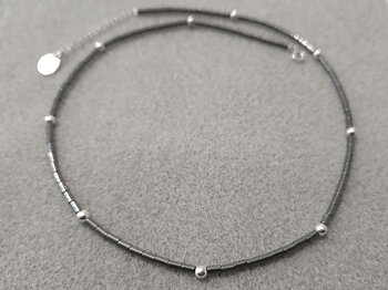 JOD Planets: necklace. Hematite and sterling silver